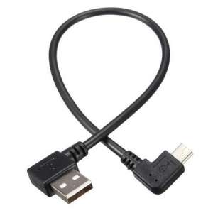 Universal Black USB 2.0 Male A to Mini USB 2.0 Male B 90 Degree Charging Cable Adapter Cord 